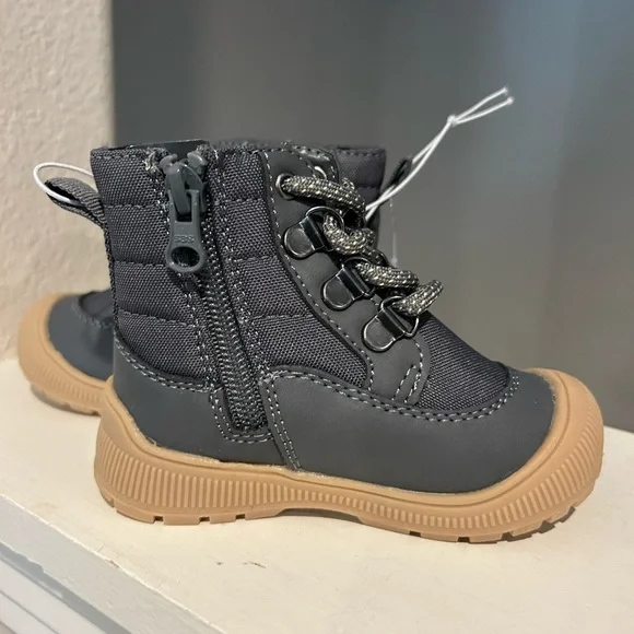 Cat and Jack Boys/Girls Charcoal Gray Fox Boots Toddler Size 5 - Picture 3 of 9